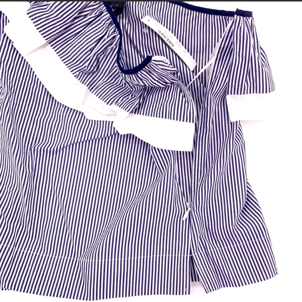 J. Crew Ruffled One Shoulder Stripes Top size 12P - Picture 8 of 10